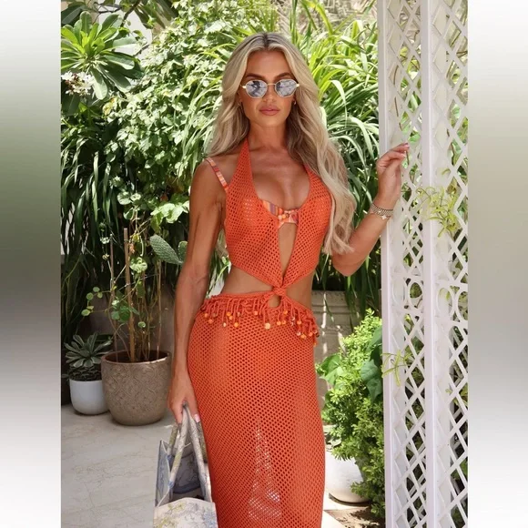 Jaded London Nadia Beaded Crochet Maxi Dress - Picture 7 of 14